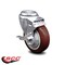 Service Caster 4 Inch Maroon Polyurethane Wheel Swivel Bolt Hole Caster with Brake SCC SCC-BH20S414-PPUB-MRN-TLB - alternate 1